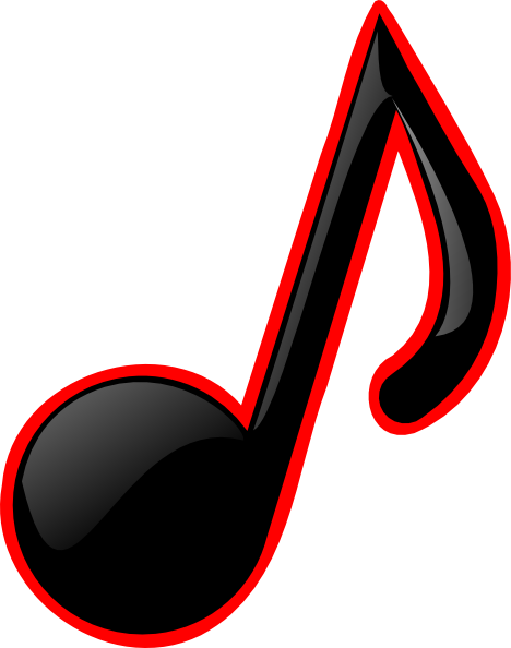 Black Red Music Note Clip Art At Clker Com   Vector Clip Art Online    