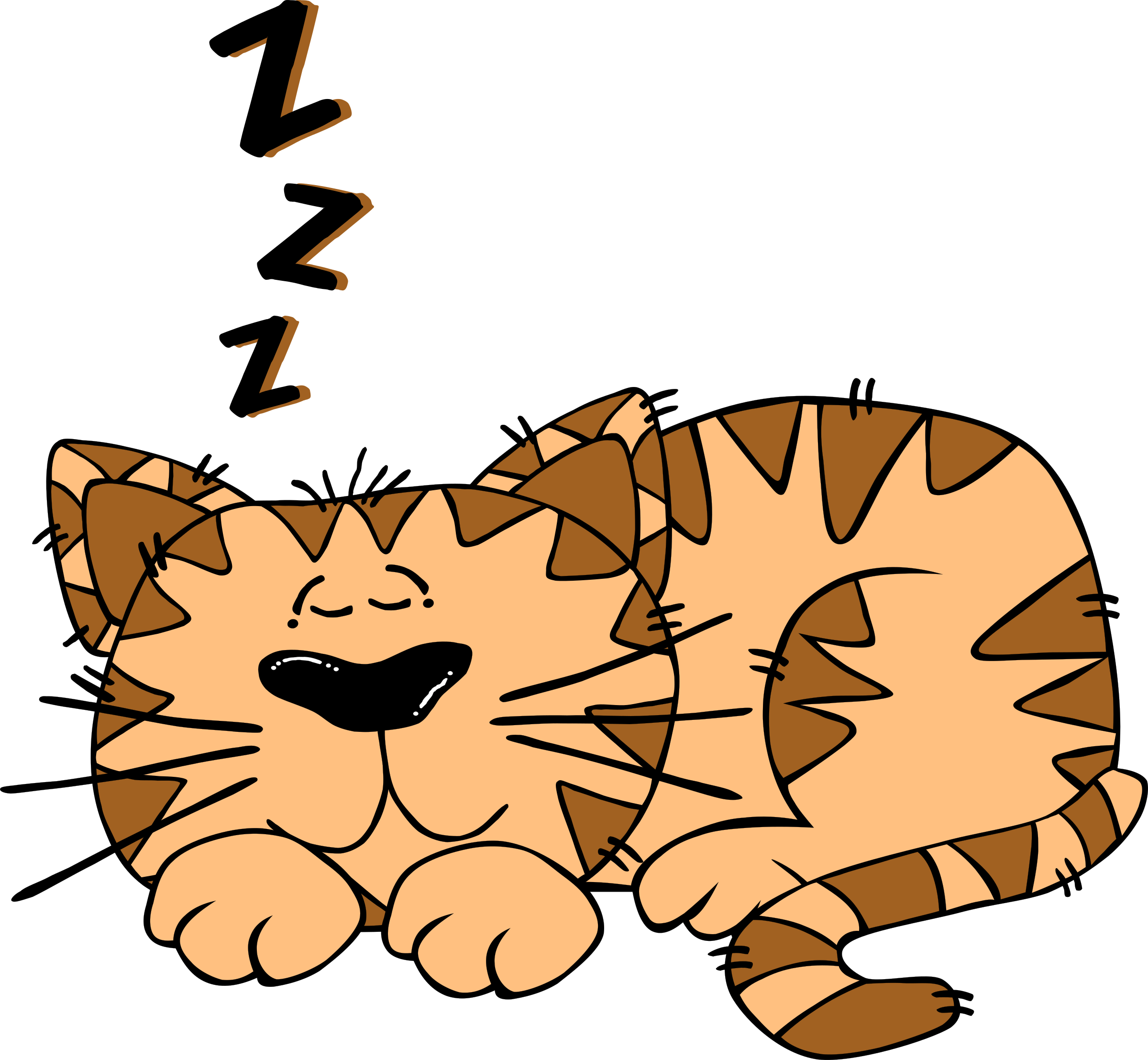 Cartoon Cat Sleeping By Gerald G