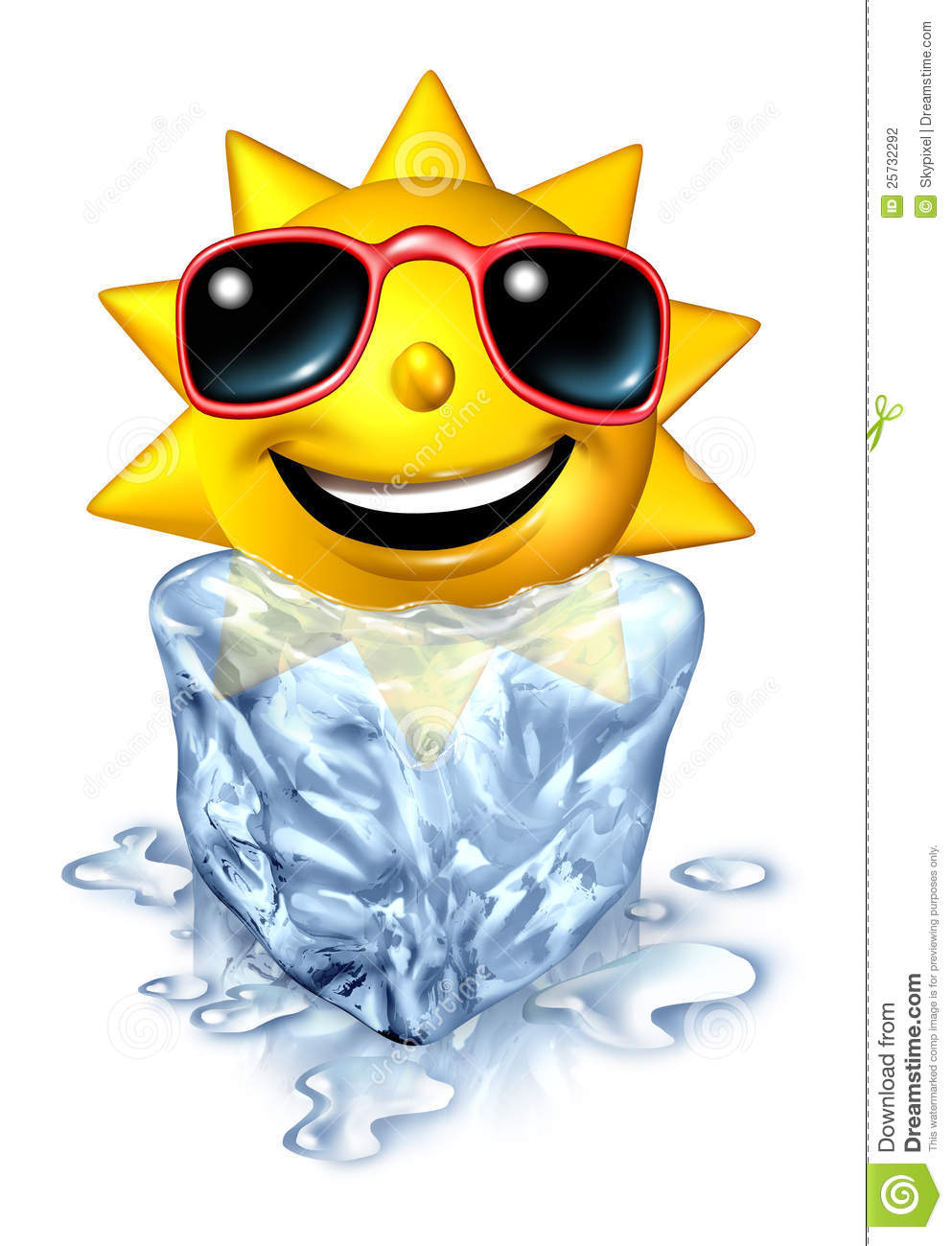 Cool Down Refreshment Relief Concept With A Hot Vacation Summer Sun