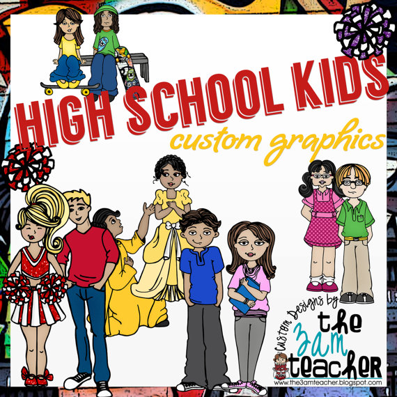 High School Kids Clip Art   Graphics