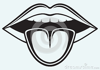 Mouth And Tongue Clipart Black And White Open Mouth Tooth Tongue