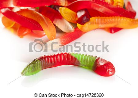 Stock Photo   Colorful Fruity Gummy Worm Candy   Stock Image Images