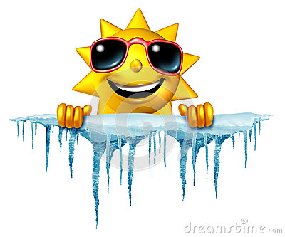 Summer Cool Down Concept And Cooling Off Idea As A Sun Character Icon    