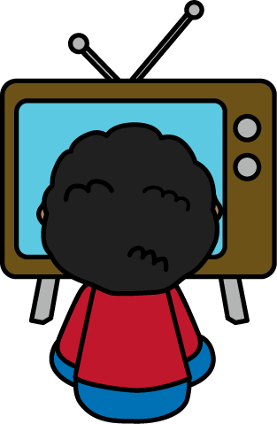 Watching Tv Clip Art Image Child Sitting On The Floor Watching Tv