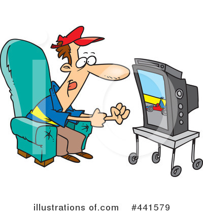 Watching Tv Clipart  441579 By Ron Leishman   Royalty Free  Rf  Stock    