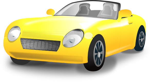 Yellow Convertible Sports Car Clip Art At Clker Com   Vector Clip Art
