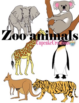 Zoo Animals Clipart   Teacherspayteachers Com
