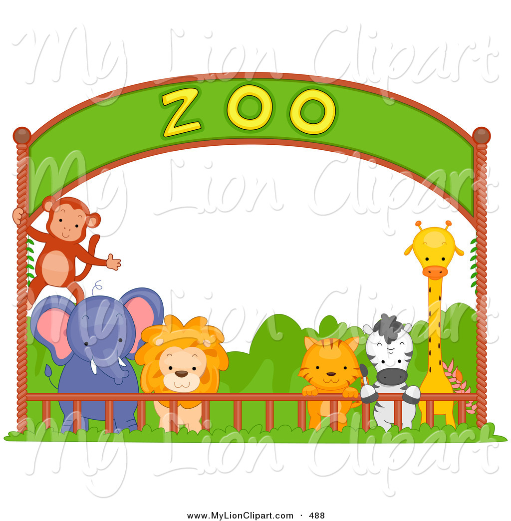 Zoo Clipart Clipart Of A Group Of Zoo Animals Under A Banner By Bnp    