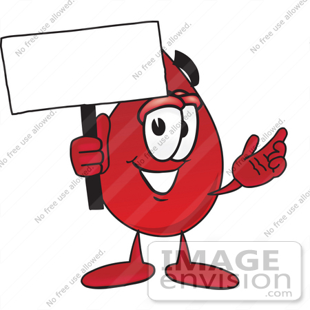 33370 Clip Art Graphic Of A Transfusion Blood Droplet Mascot Cartoon