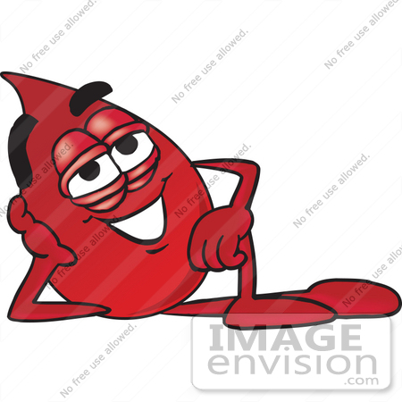 33373 Clip Art Graphic Of A Transfusion Blood Droplet Mascot Cartoon    