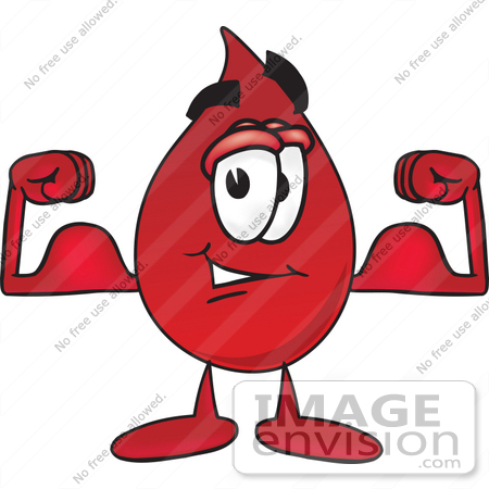 33375 Clip Art Graphic Of A Transfusion Blood Droplet Mascot Cartoon