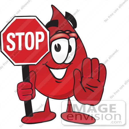 33385 Clip Art Graphic Of A Transfusion Blood Droplet Mascot Cartoon