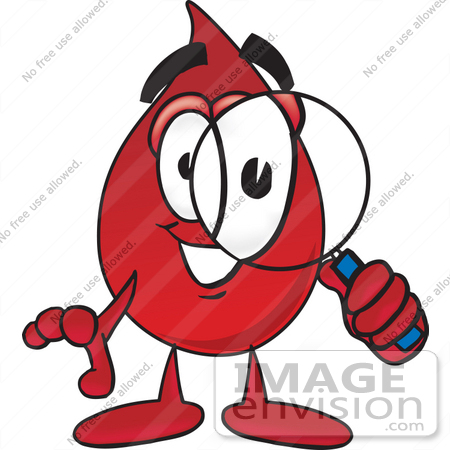 33389 Clip Art Graphic Of A Transfusion Blood Droplet Mascot Cartoon