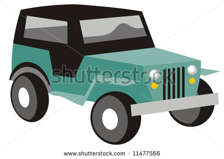 Art Illustration In Black And White A Stylized Jeep 11477566 Jpg