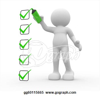 Character Person And A Checklist  3d Render  Clip Art Gg60115665