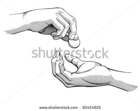 Hands Giving Receiving Money Black And White Version 92424925 Jpg