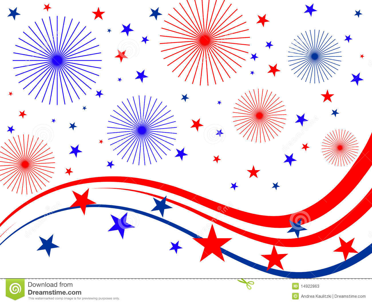 Illustration Of Stars Stripes And Fireworks