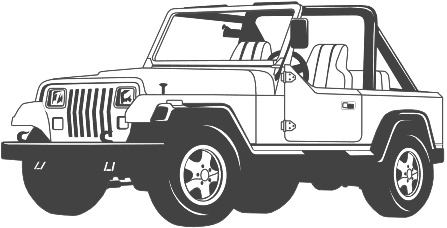 Jeep Clipart Black And White Jeep Large Bw
