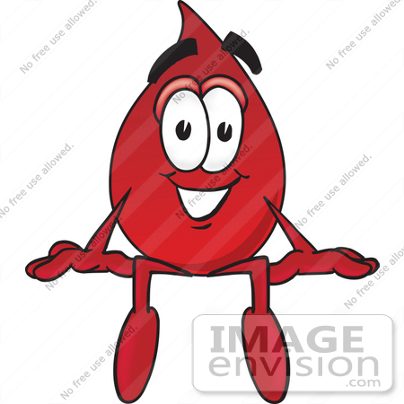     Of A Transfusion Blood Droplet Mascot Cartoon Character Sitting  33387