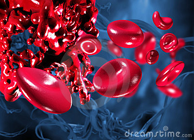 Render Of The Start Of Blood Clotting Within The Human Body