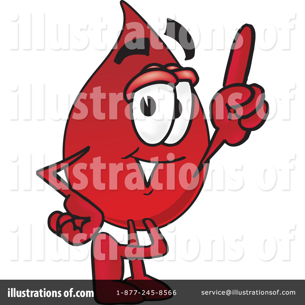 Royalty Free  Rf  Blood Drop Character Clipart Illustration  20048 By