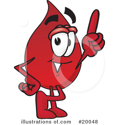 Royalty Free  Rf  Blood Drop Character Clipart Illustration  20048 By