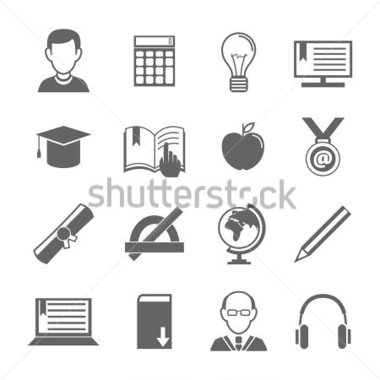 School University E Learning Black And White Icons Set With Science    