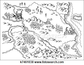 Stock Illustration Of Map Of Fantasy Land Grunge K7461038   Search Eps