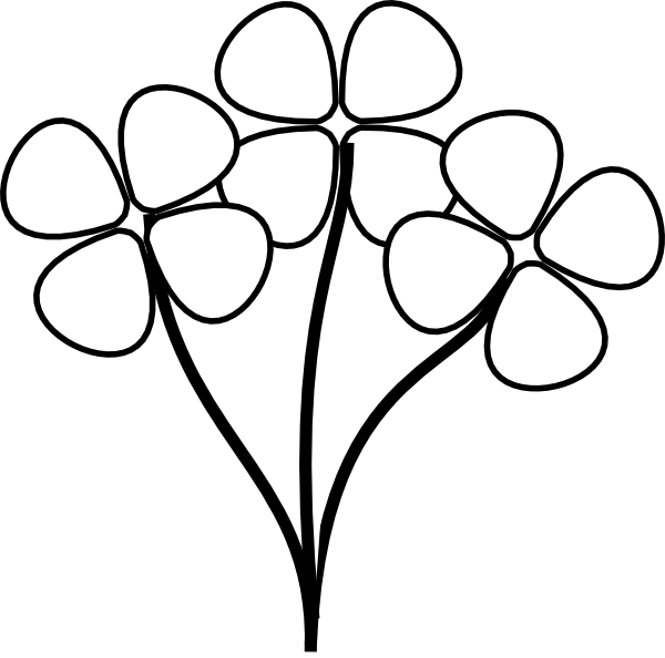Three White Flowers Clip Art At Clker Com   Vector Clip Art Online