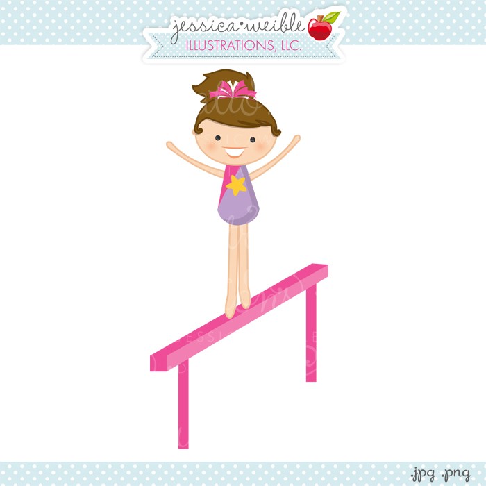 Tumbler Gymnast Balance Beam   Jw Illustrations