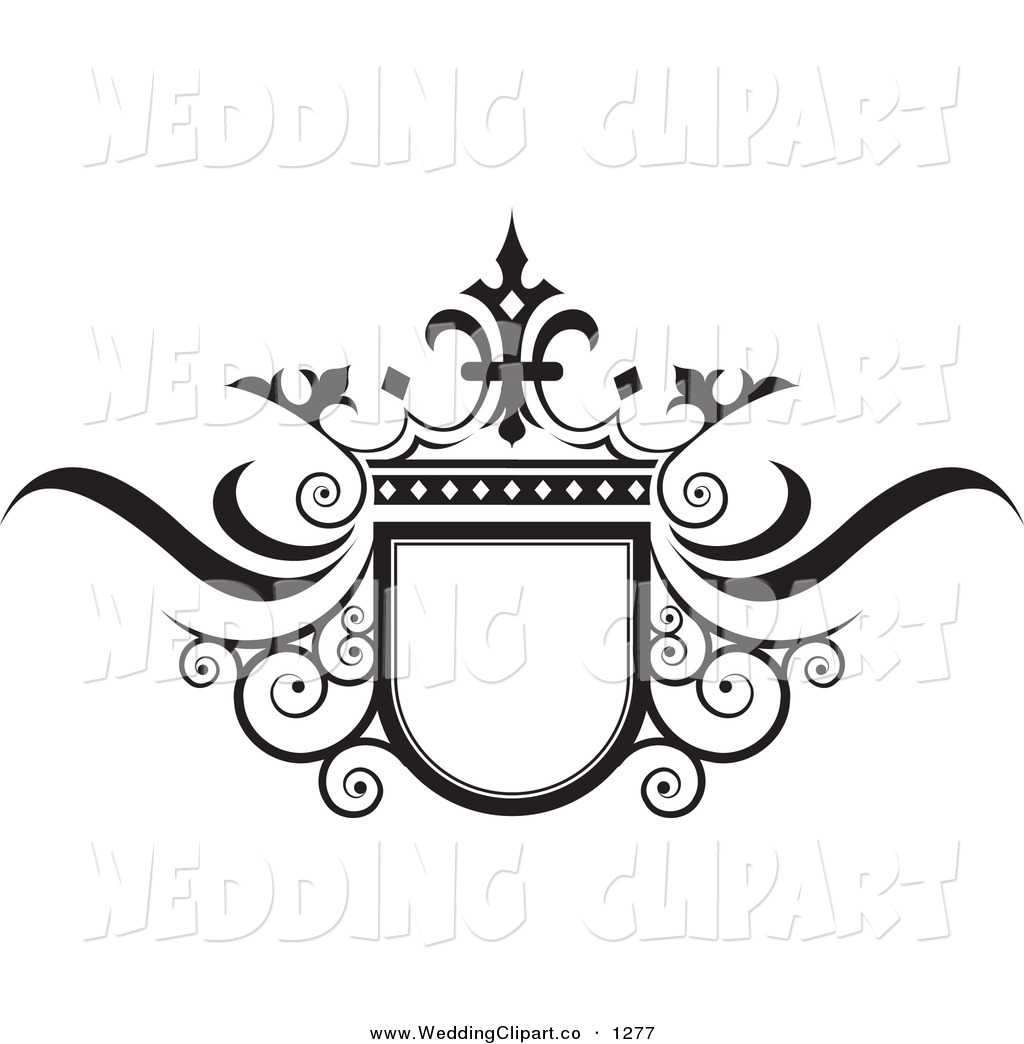 Vector Marriage Clipart Of A Wedding Black And White Ornate Crown And