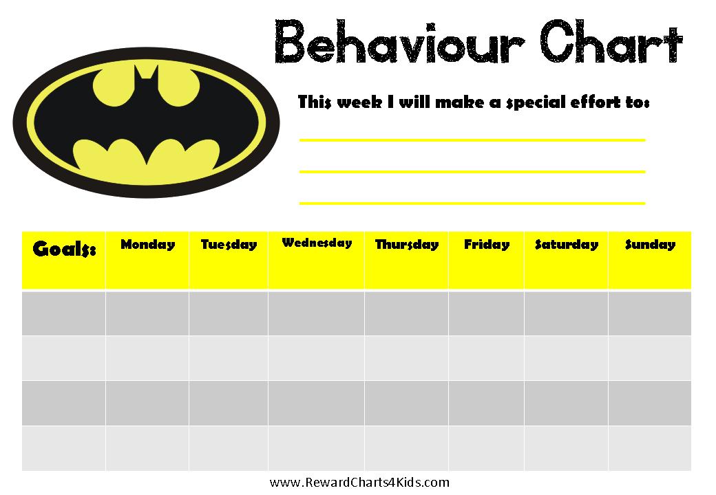 Weekly Behavior Charts   New Calendar Template Site