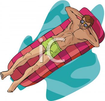 0511 1002 0400 2904 Man Relaxing In A Pool On A Raft Clipart Image Jpg