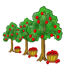 Apple Trees Clip Art   Apple Orchard And Baskets Of Apples   Apple