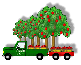 Apples Clip Art   Green Trucks And Wagons And Apple Trees   Apple