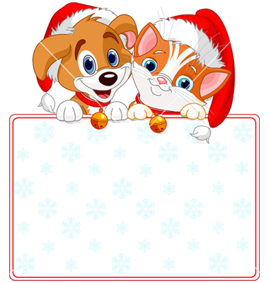 Christmas Cat And Dog Sign Vector By Dazdraperma   Image  314245    
