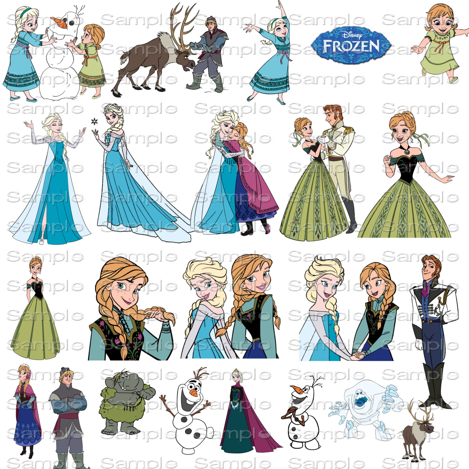 Disney Frozen Clip Art Clipart Resizeable Quick By Tahdahstudio