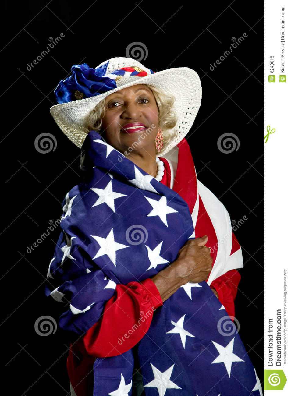 Free Stock Image  African American Woman Draped In An American Flag