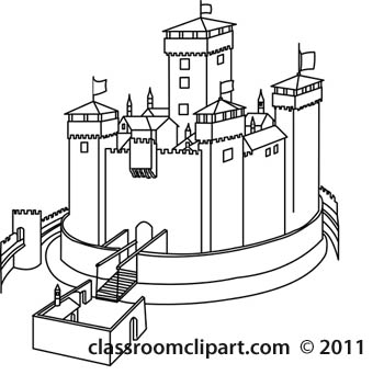 History   Outline Castle With Moat 708   Classroom Clipart