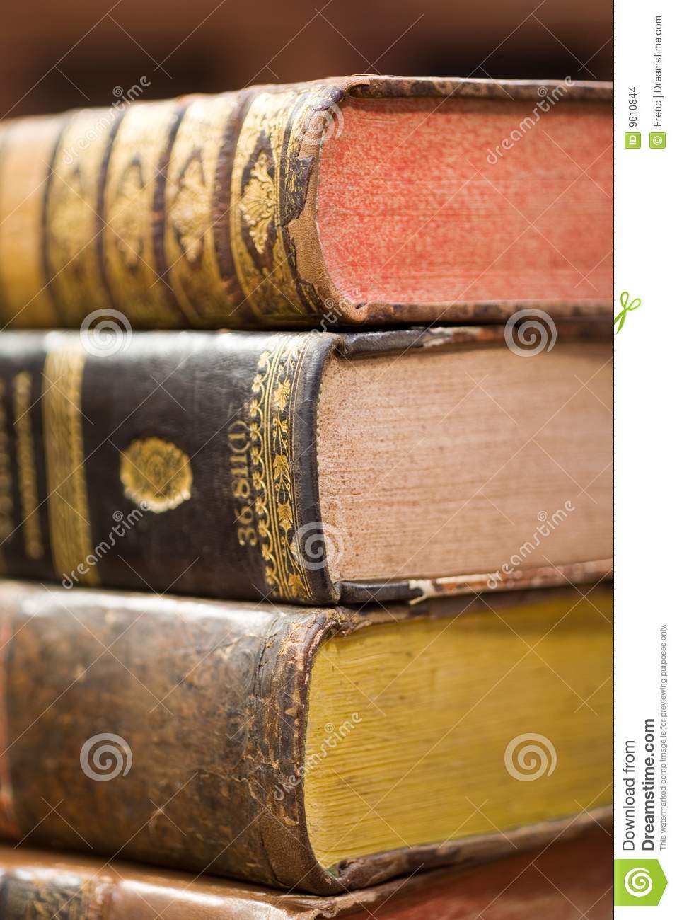 Old Books On The Shelf Stock Images   Image  9610844
