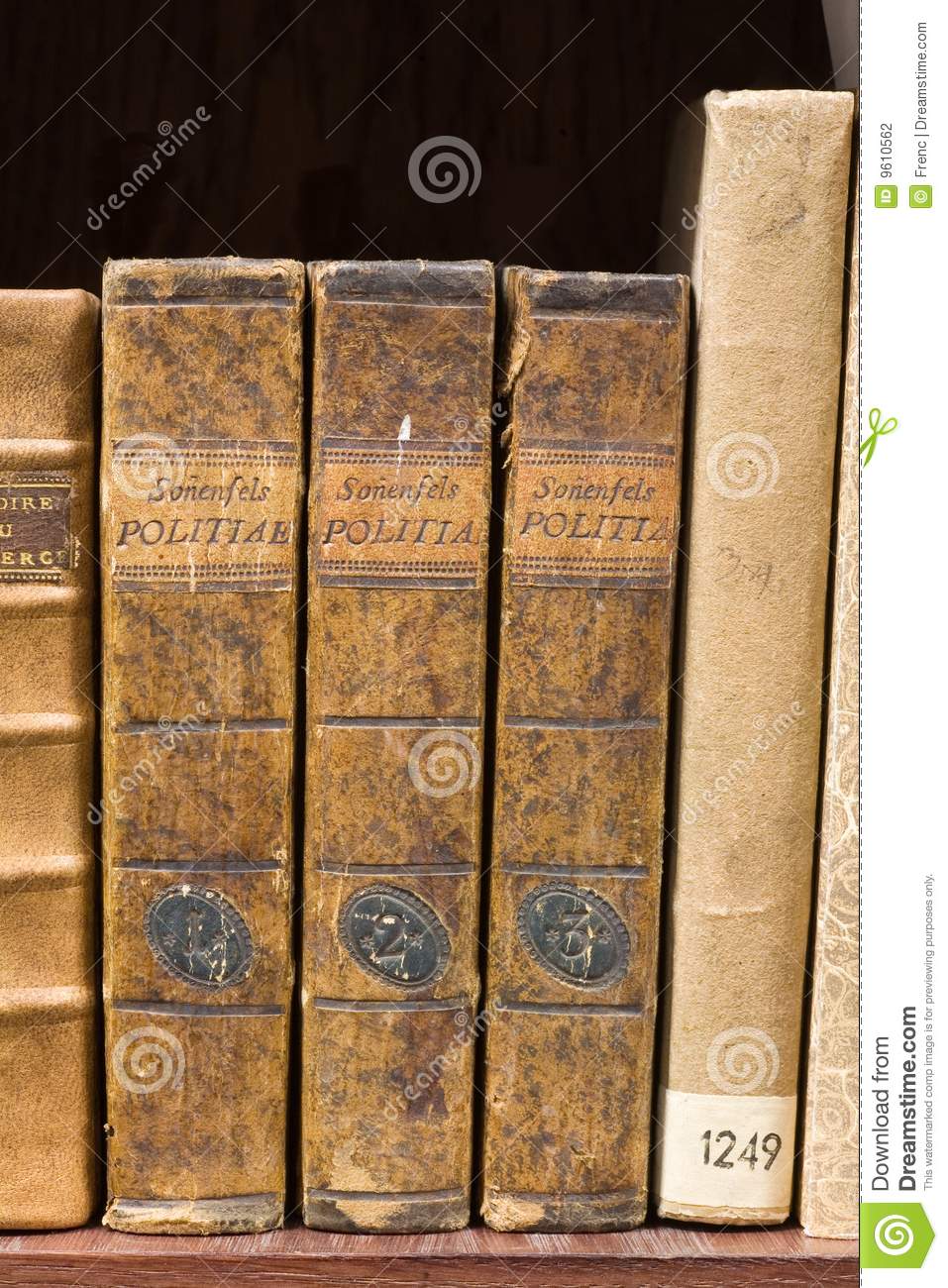 Old Books On The Shelf Stock Photography   Image  9610562