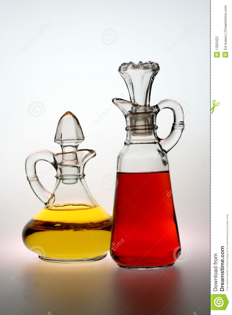 Olive Oil And Vinegar In Pitchers Ready For Pouring