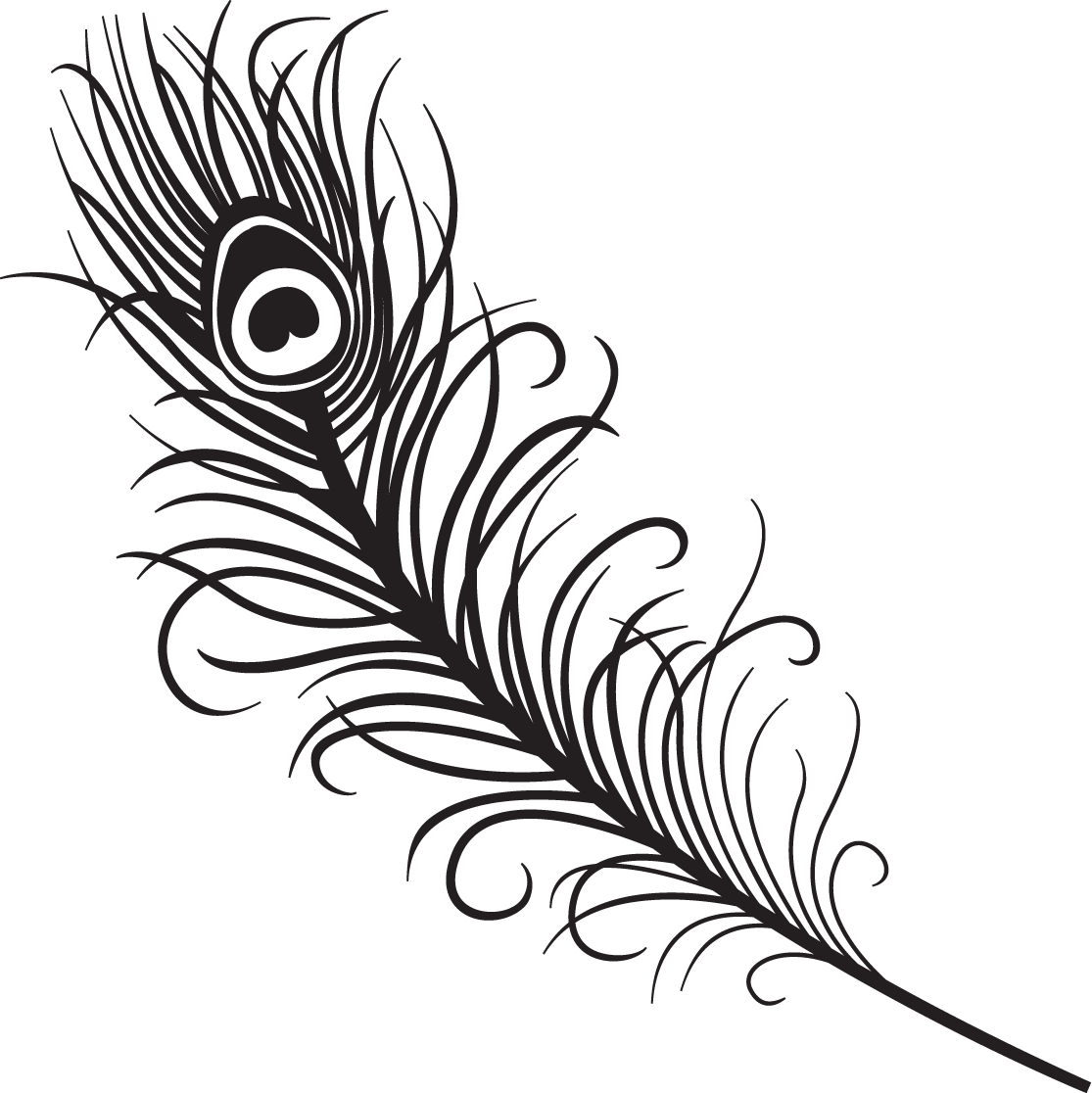 Peacock Feather Clipart Black And White   Clipart Panda   Free Clipart