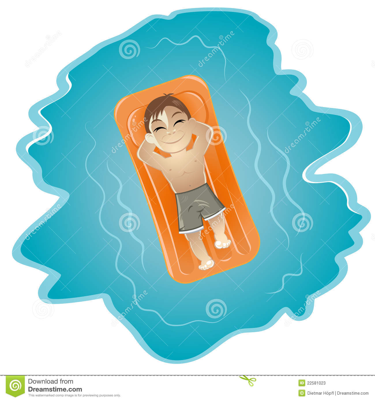 Pool Floats Clipart Boy On Raft In Swimming Pool