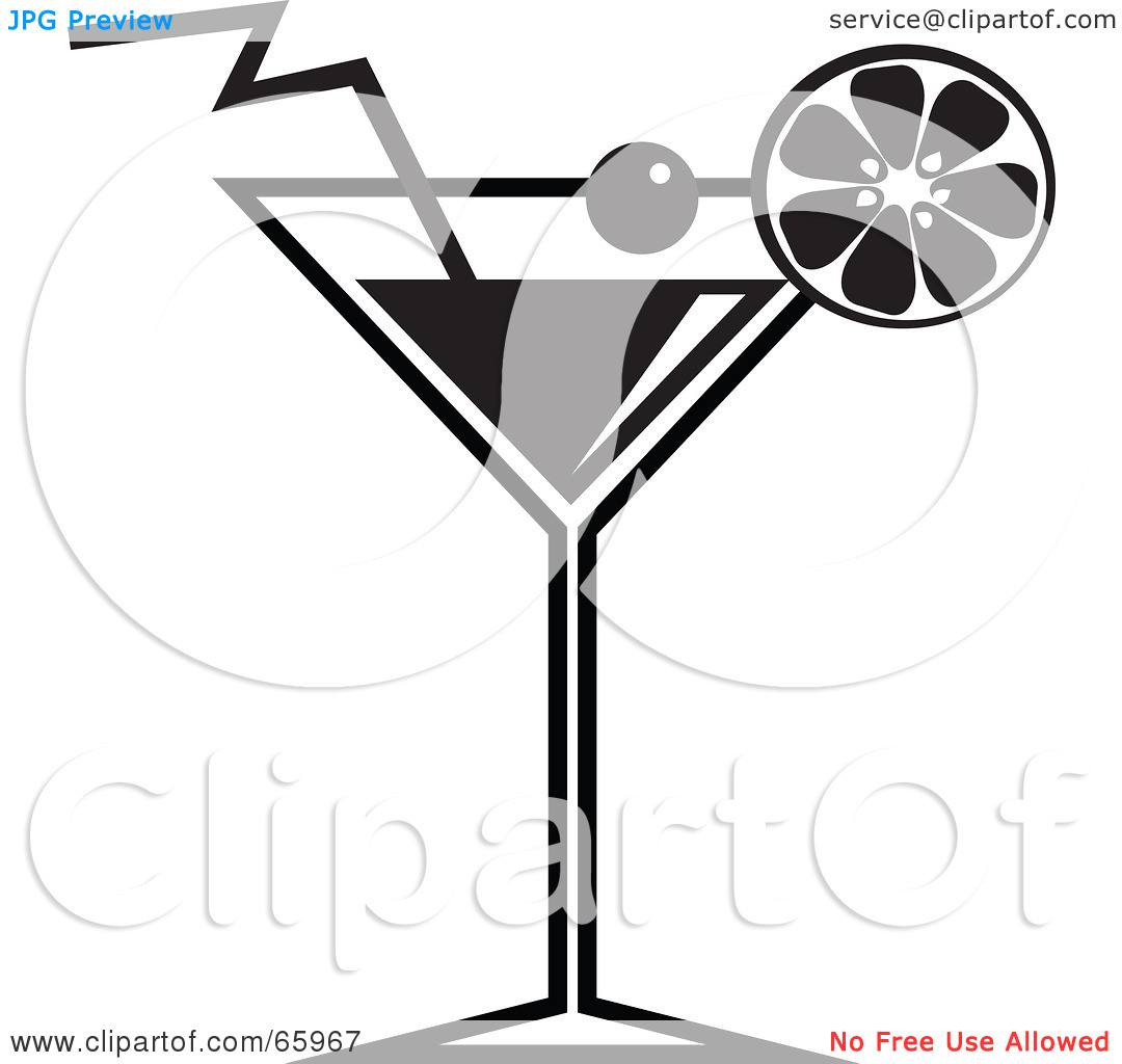 Royalty Free  Rf  Clipart Illustration Of A Black And White Martini