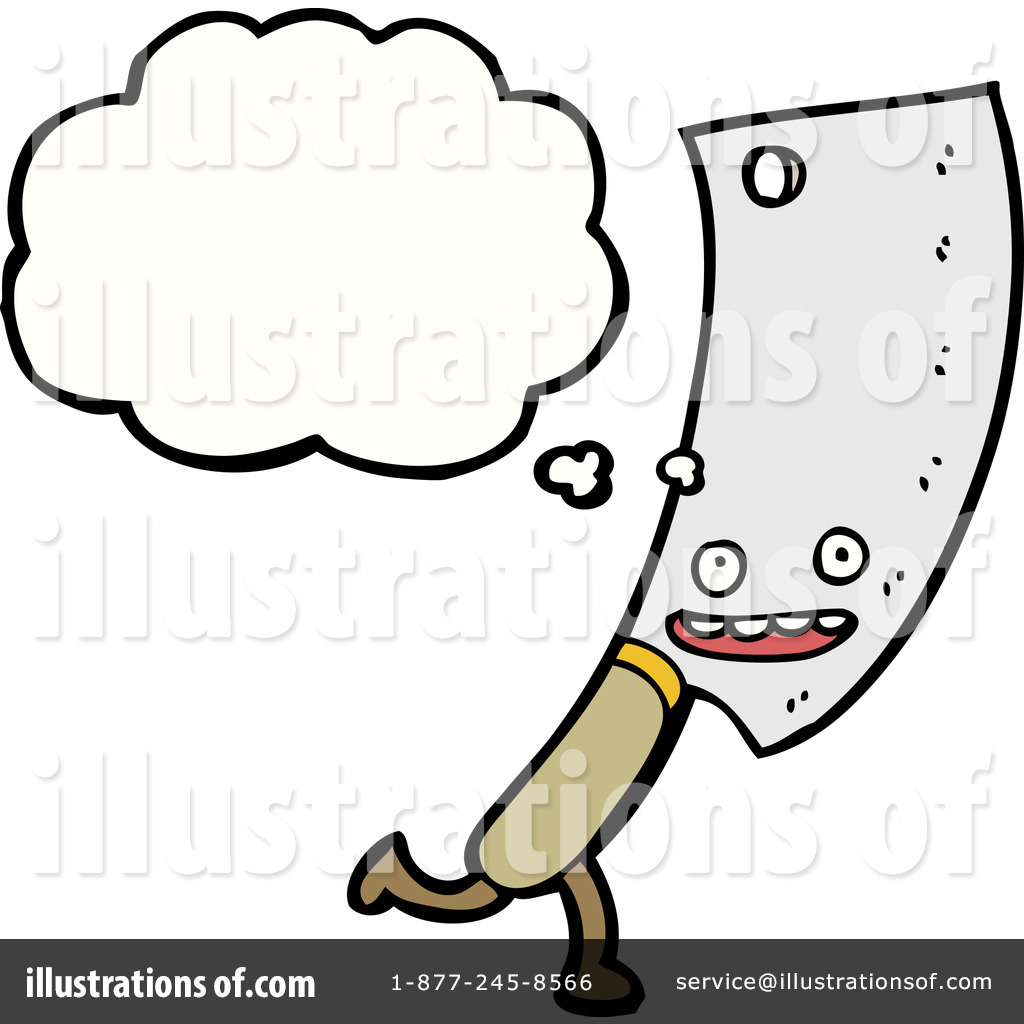 Royalty Free  Rf  Meat Cleaver Clipart Illustration By Lineartestpilot
