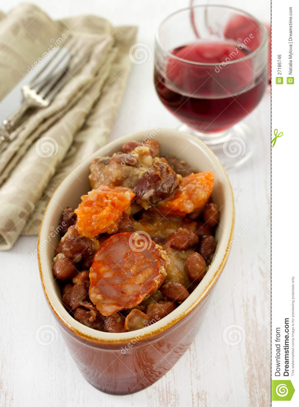 Sausages And Meat With Beans Royalty Free Stock Image   Image    
