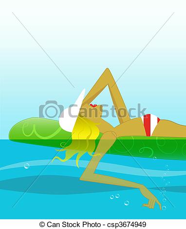Stock Illustration Of Blonde On A Pool Float   Fashion Illustration Of