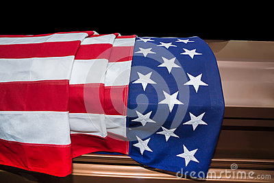 Stock Photo  Military Funeral Casket
