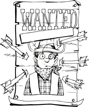 0511 1005 0804 2420 Arrows Shot Into A Wanted Poster Clipart Image Jpg